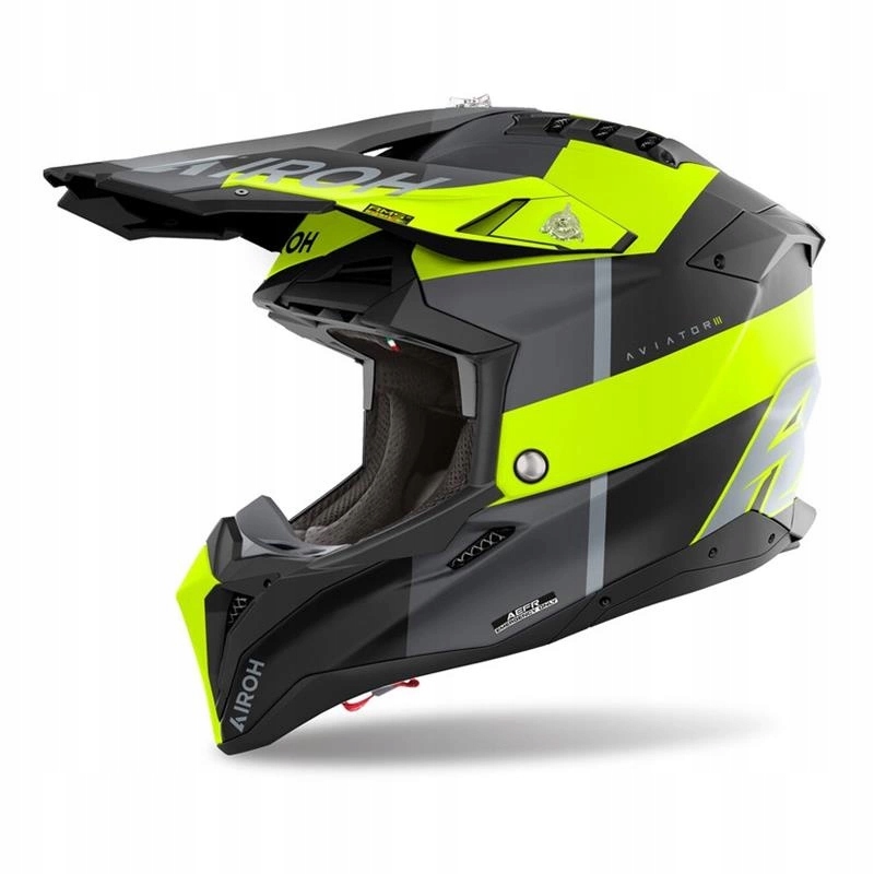 Prilba cross Airoh Aviator 3 Monarch Yellow Matt žltá fluo šedá Darčeky
