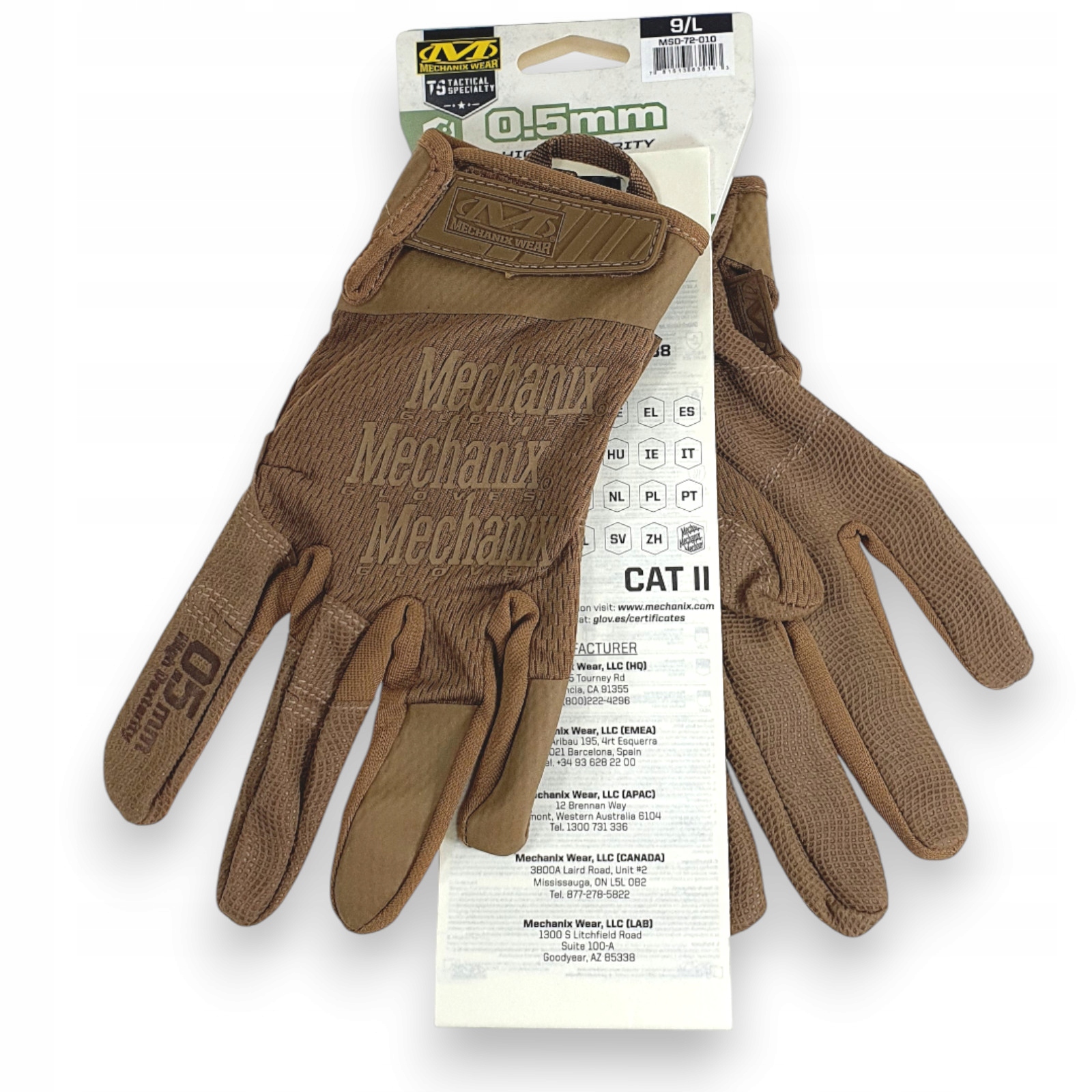 Rękawice Taktyczne Strzeleckie Cieńkie Mechanix Spec 0.5 High-Dexterity 9 L