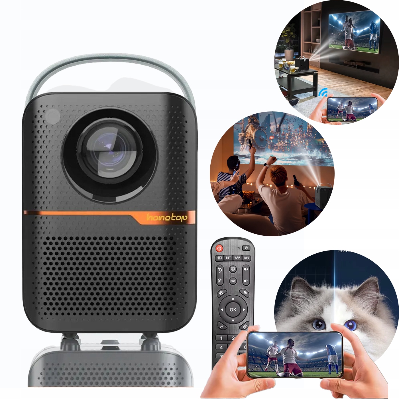 Domáci Projektor Wiwi Bluetooth Domáce Kino Náhrada Televízora