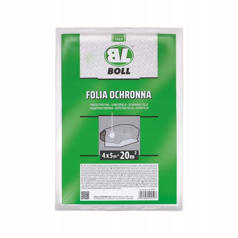BOLL FOLIA OCHRONNA HDPE GRUBOŚĆ 0,007MM 4M X 5M (20 M2) NA POJAZD / BOLL /