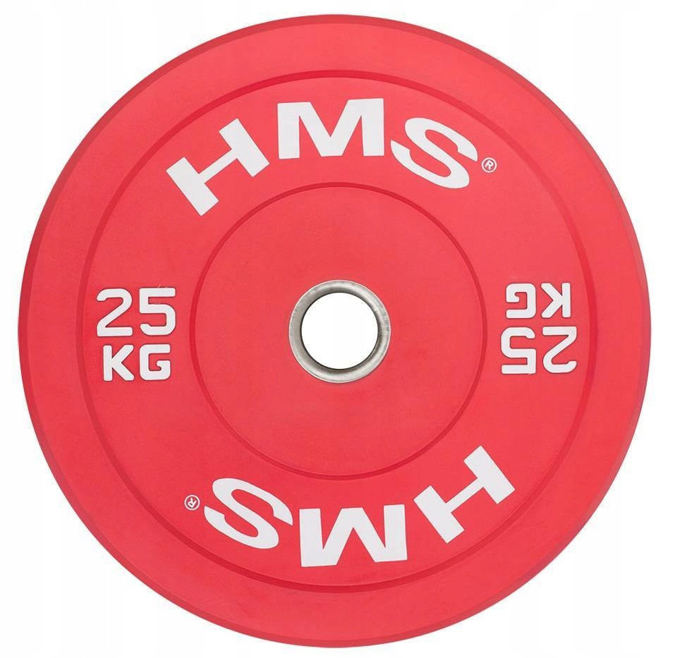 Hms Olympijský kotouč závaží na Osa osu, pogumovaný Bumper pro trénink, 25 kg