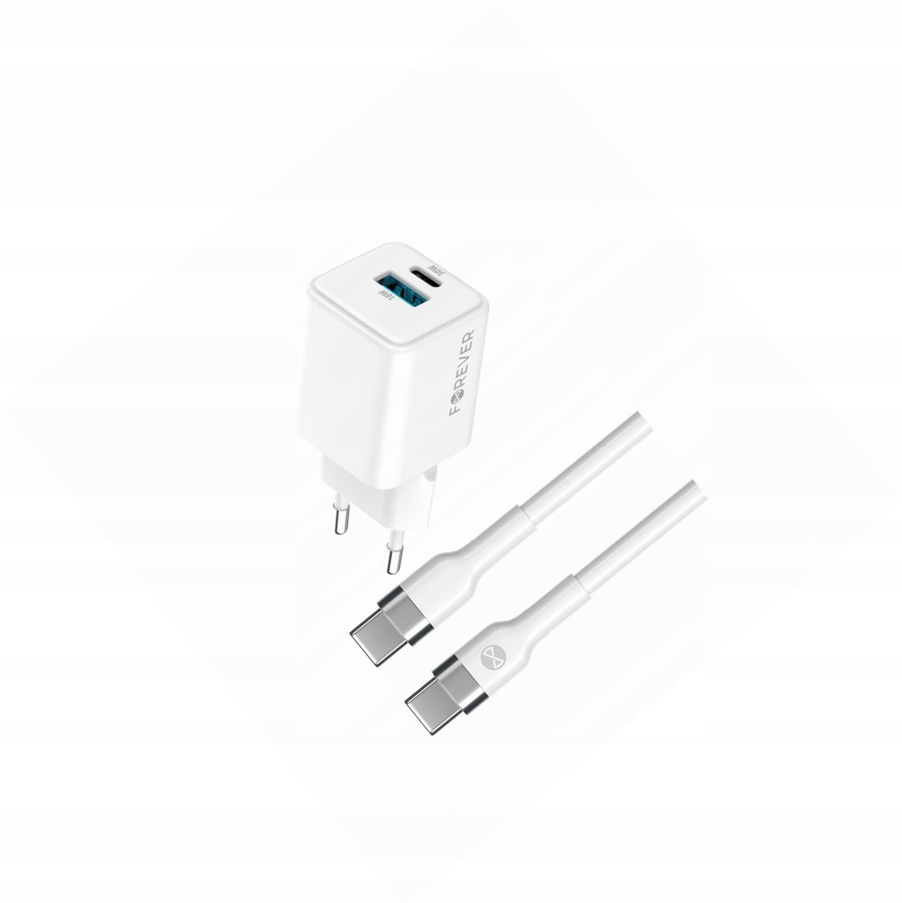 Szybka ładowarka GaN 30W 2 wejścia Usb i Usb-c z kablem do Motorola G62 5G