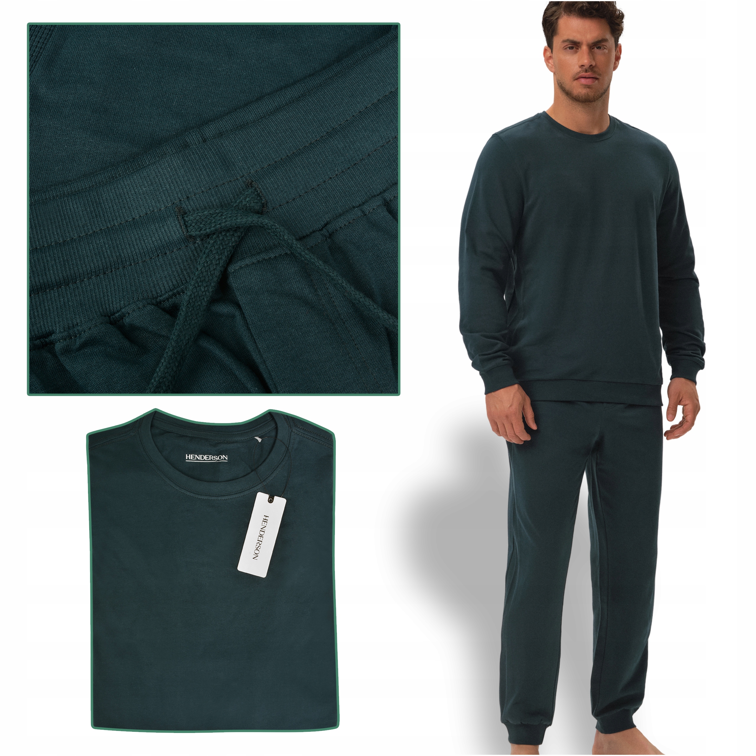 Henderson Pánská tepláková souprava 42274 bavlněná dlouhá zelená, velikost L