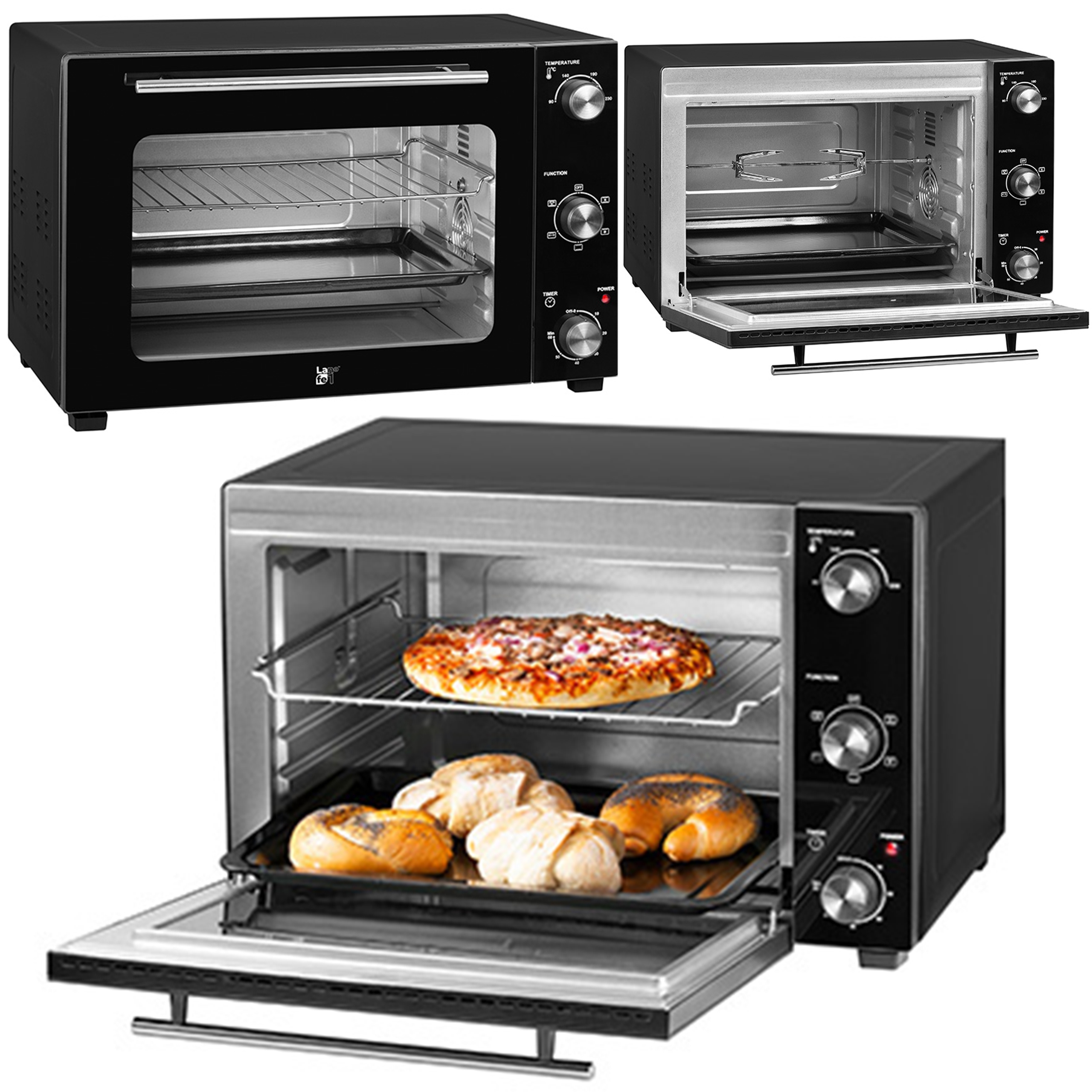 Elektrická Trouba 48 L, Rošt Gril Volně Stojící Termocirkulace, Přenosná