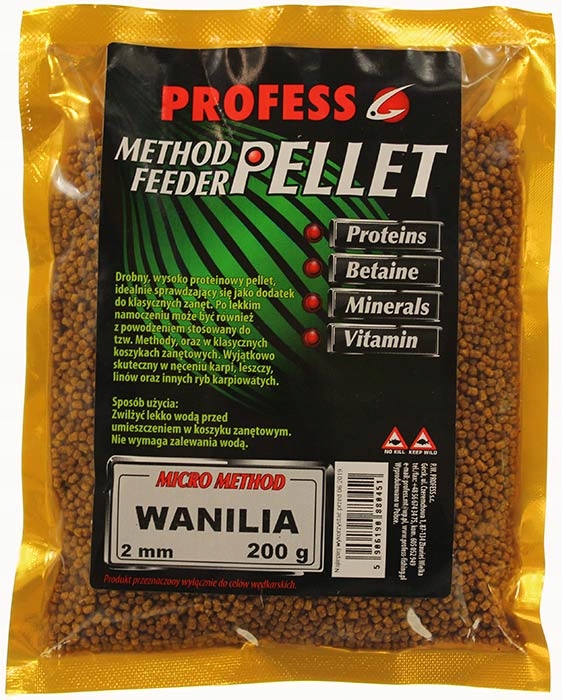 Profess Pellet Micro Method Wanilia 2mm 200g Ean: 5906190887832