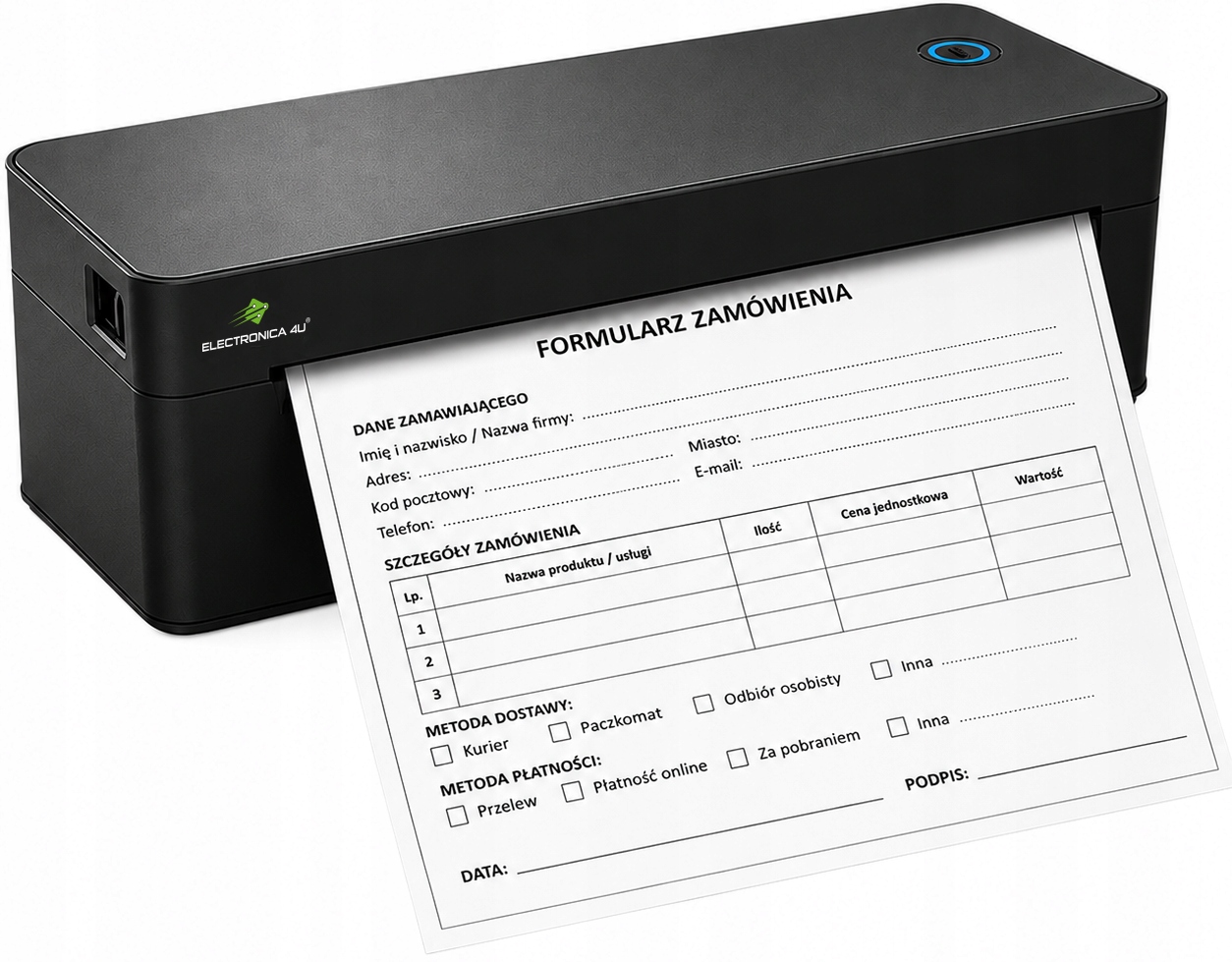 Prenosná mobilná termálna tlačiareň A4 A5 Bluetooth Usb 300 Dpi bez atramentu