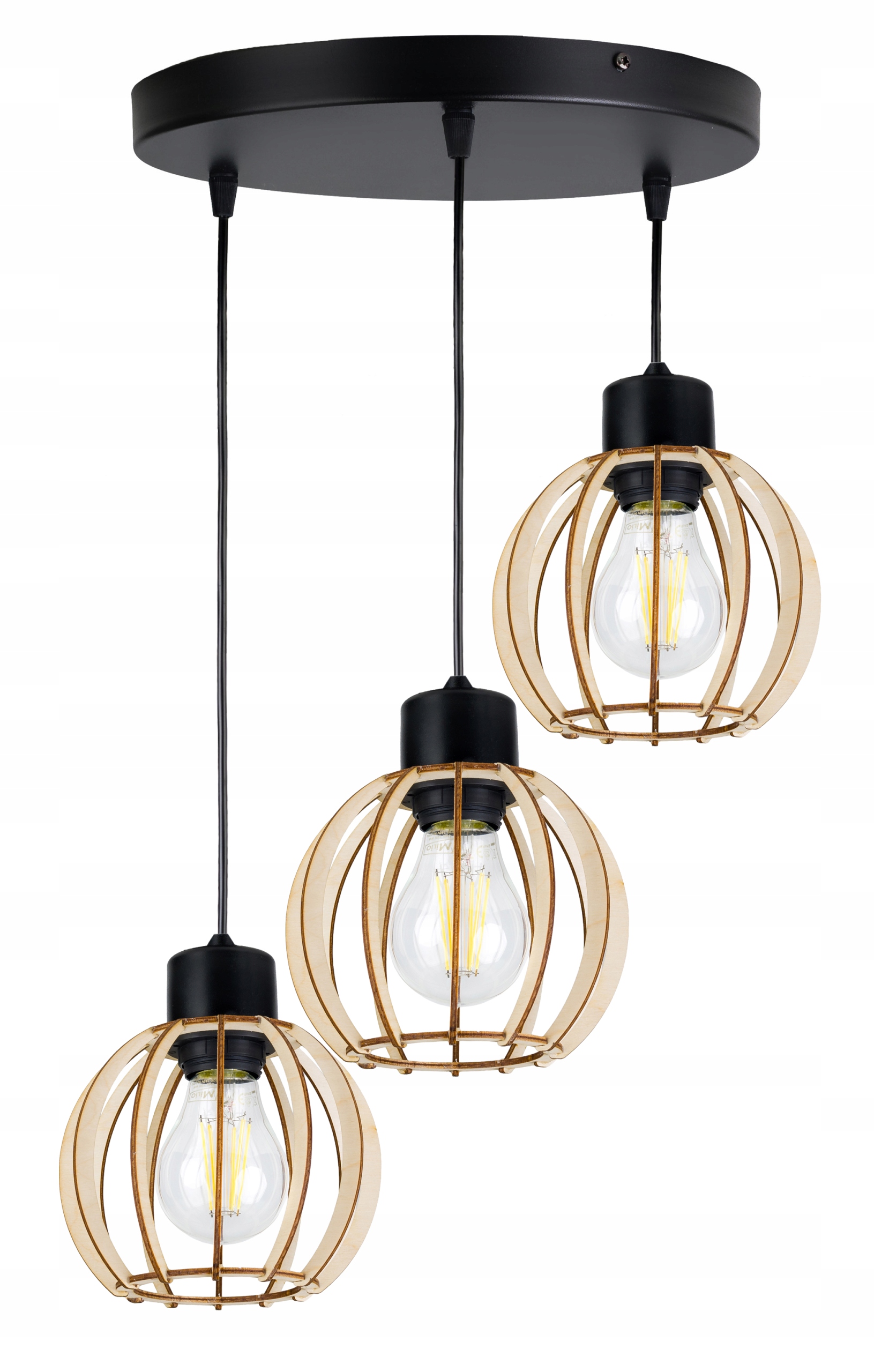 

Lampa Wisząca Zwis żyrandol sufitowa Loft Drewno 3