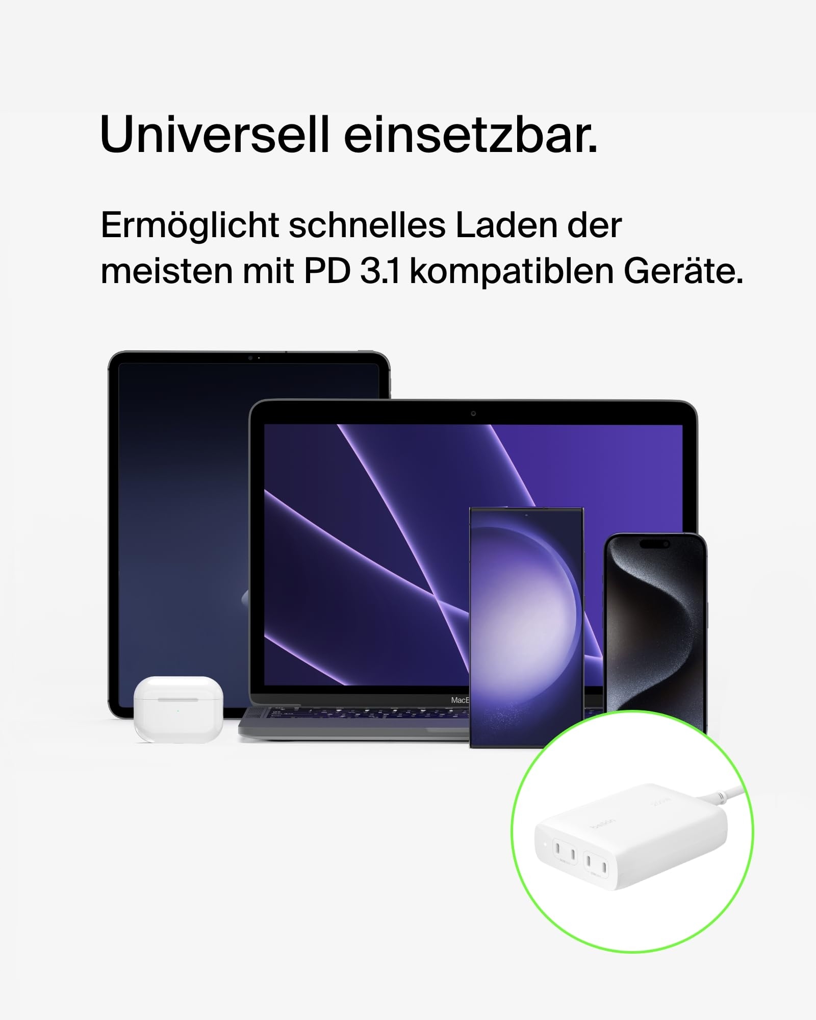 BELKIN BoostCharge Pro 4-Portowy Ładowarka USB-C GaN 200W Szybkie Ładowanie — miniatura 6