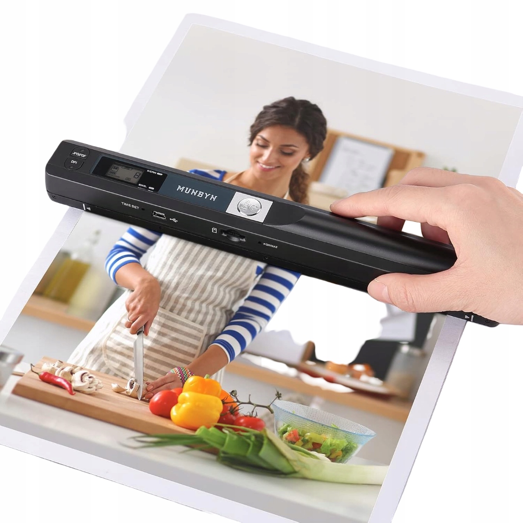 Ruční Skener Dokumentů Munbyn 900 Dpi Bezdrátová Sd Karta Cmos Pro