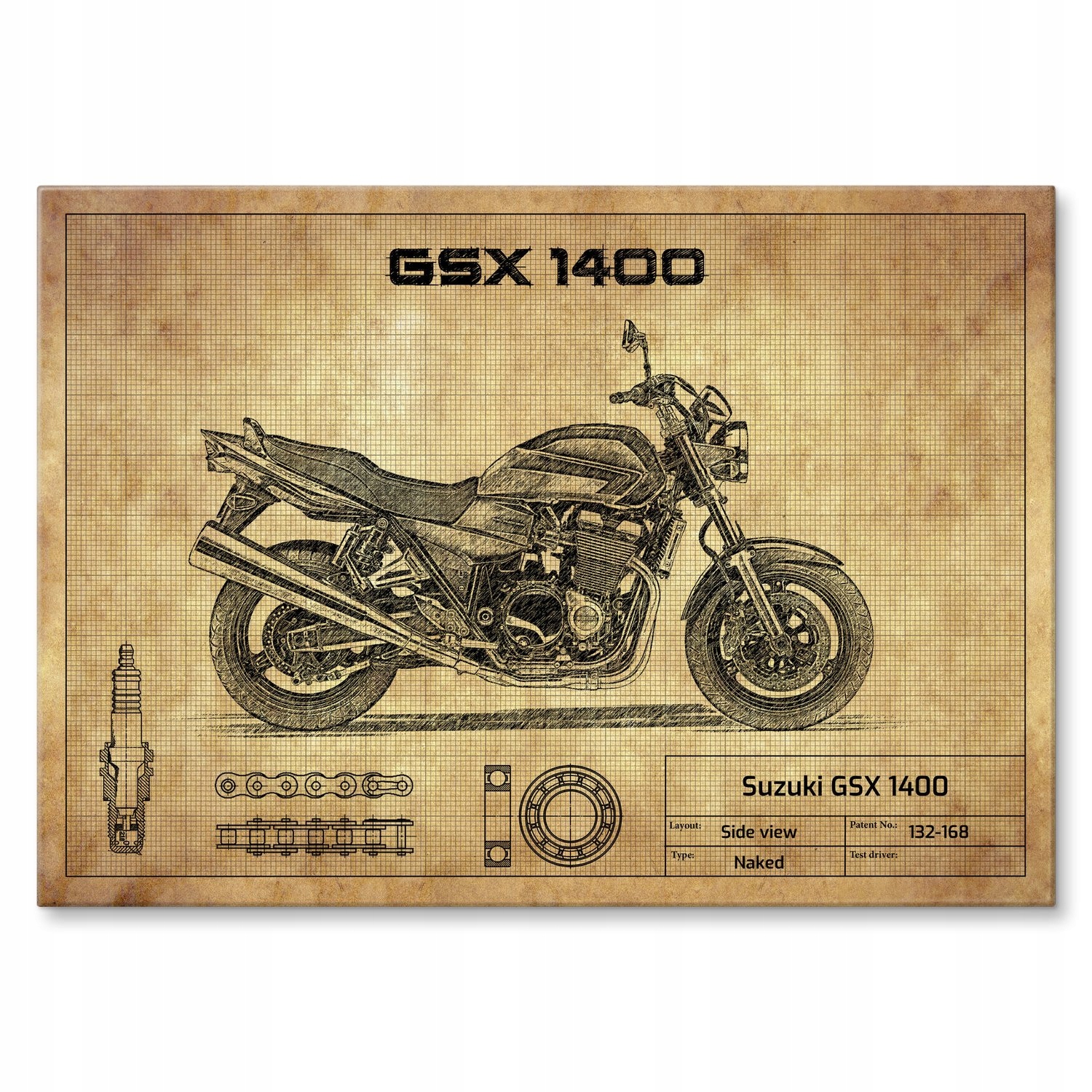 Kovový plakát Suzuki Gsx 1400 Dárek 30 x 42 cm