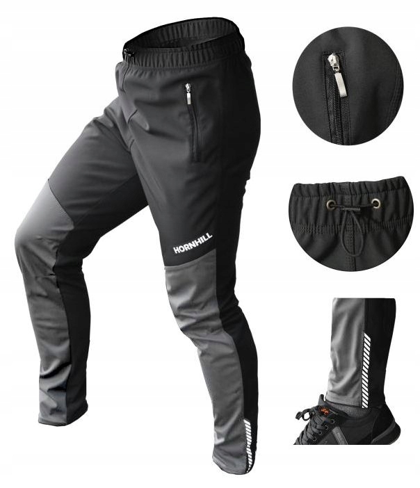 Spodnie Rowerowe Techno Wiatroszczelne Membrana Wind i Soft Kieszenie M .3