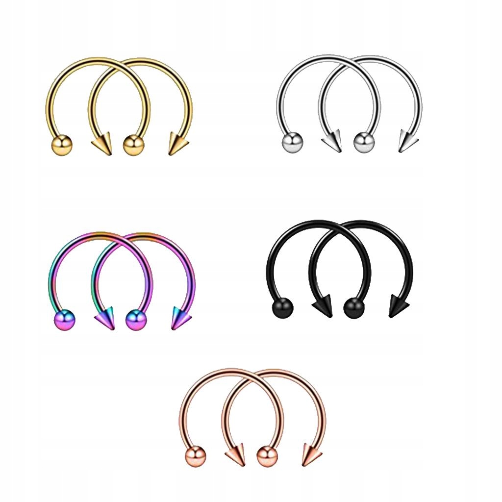 10 sztuk 16G Ball Nose Septum Ucha Brwi Wargi, 10mm