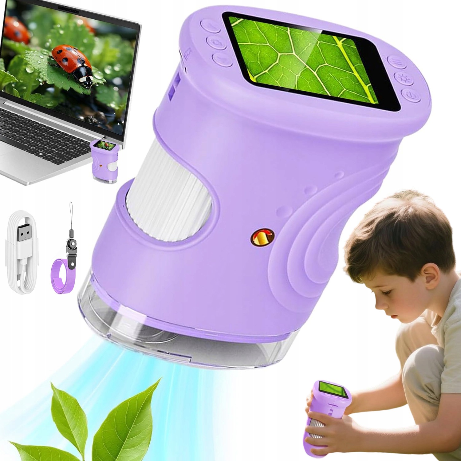Digitální Optický Mikroskop Pro Děti S Přiblížením X1000 Hd Kapesní Led