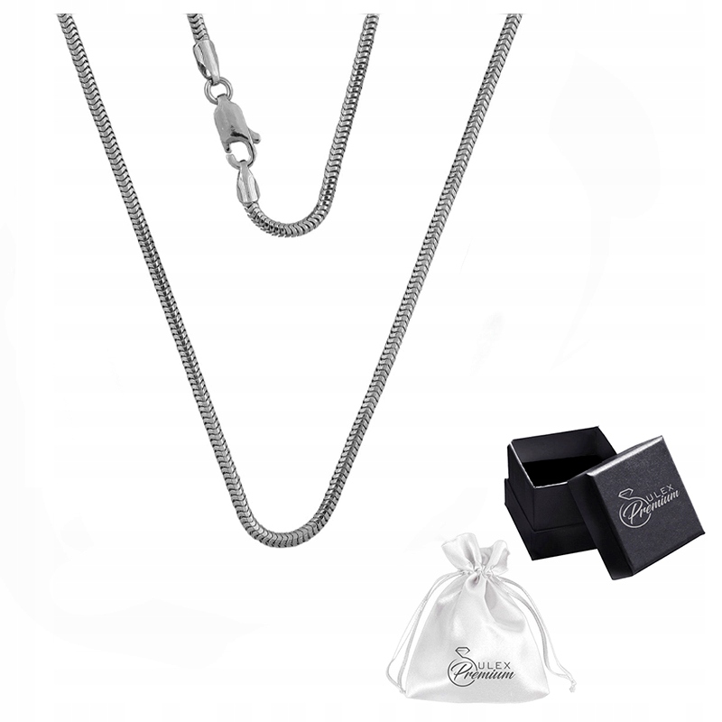 Stříbrný Řetízek ryzost 925 Rhodiovaná šňůra Myší ocas pro ženy 55 cm x 2 mm