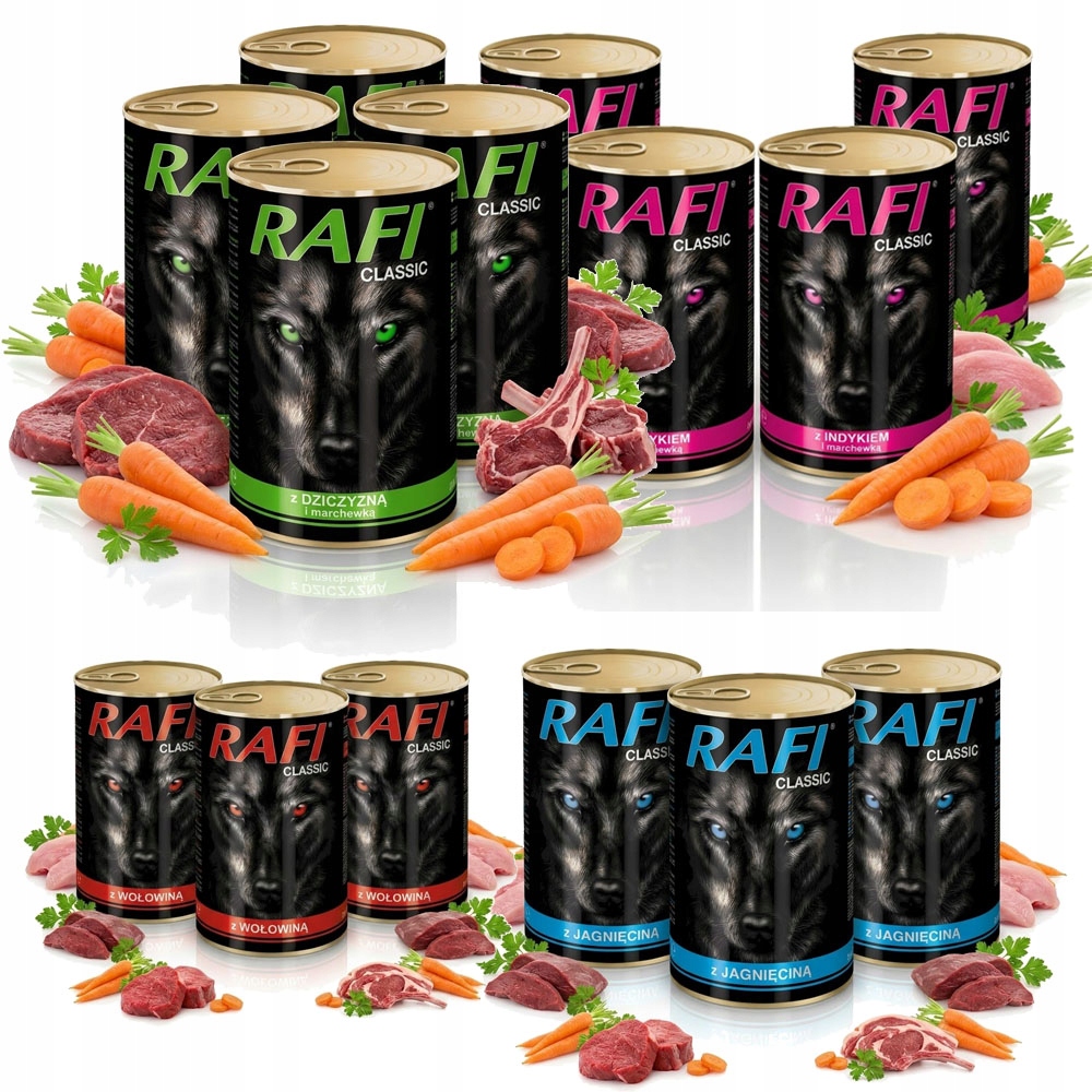 Rafi Classic MIX Všechny Příchutě 14x1240G Konzervy Vysoký Obsah Bílkovin