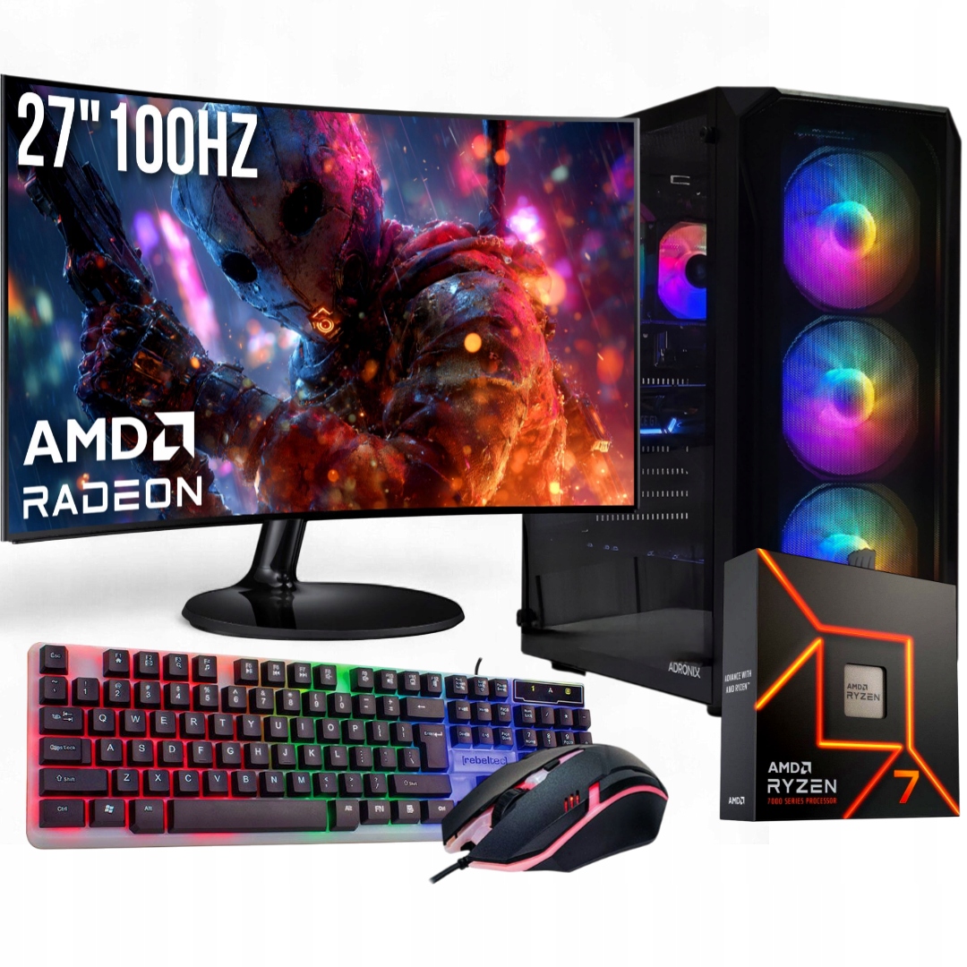 Herný Set R7 9800X3D/16GB/RX9070XT/1TB SSD/W11/27" 100 Hz
