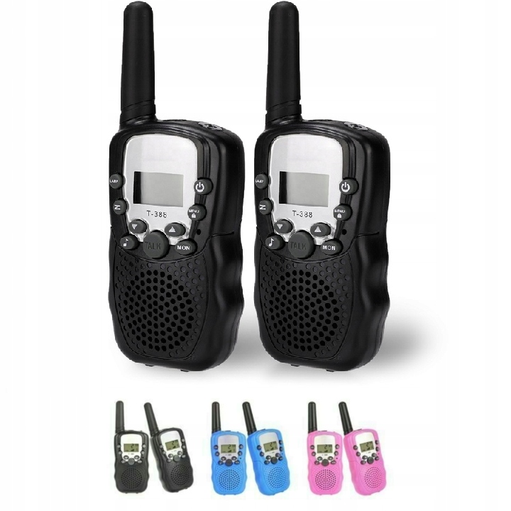 2x Walkie-talkie Krótkofalówki Dla Dzieci Czarny