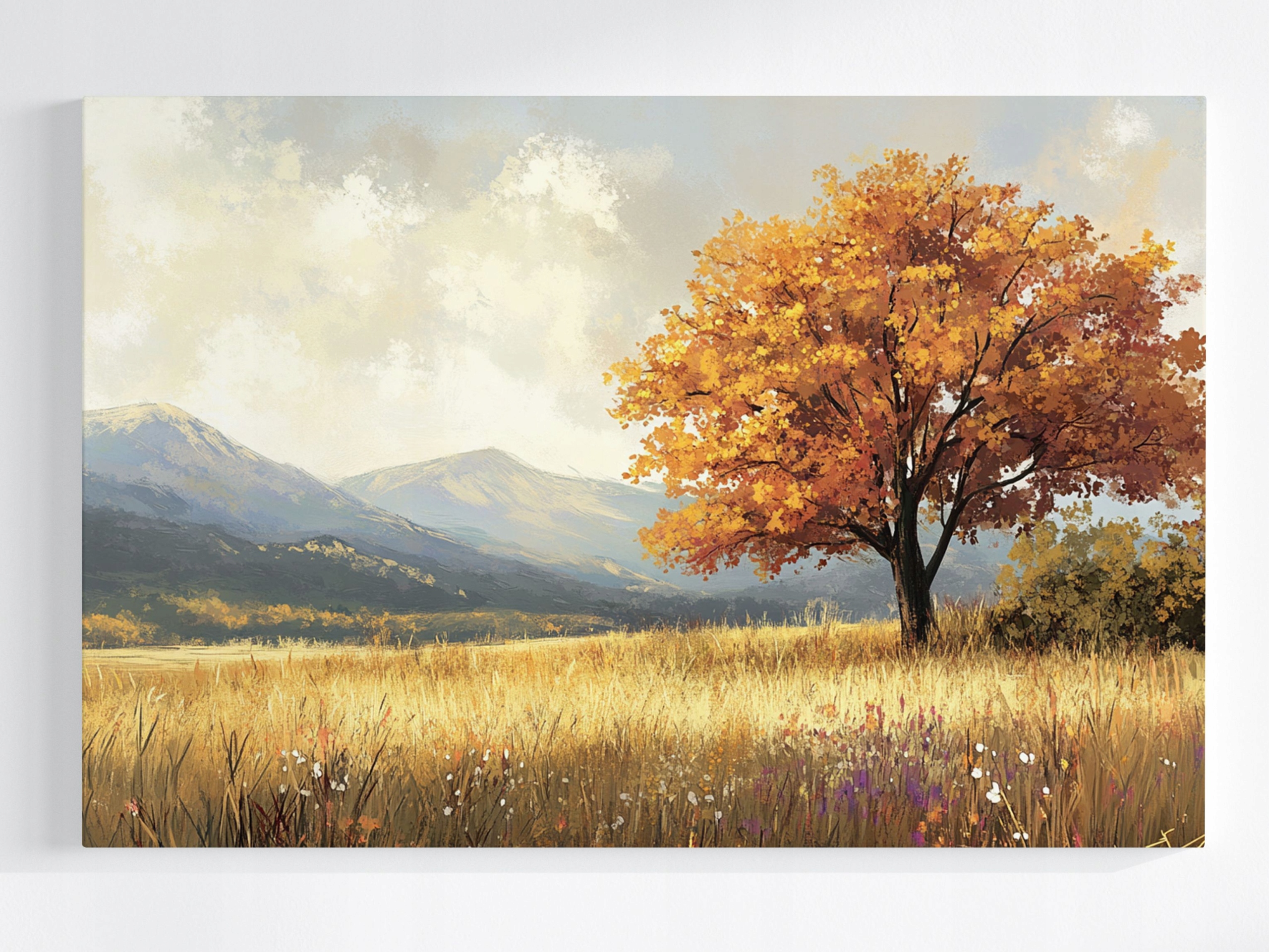 Obraz Na Plátně Canvas Krajina Venkovní Hory Dřevo Podzim 120x80