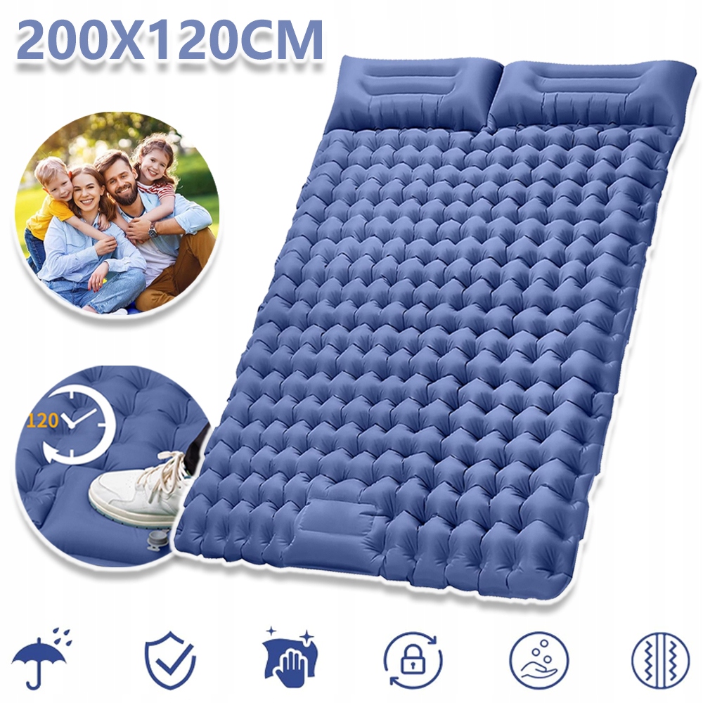 Podložka Na Spaní Camping Nafukovací Matrace Nafukovací Dvojitá 200*120*6 CM