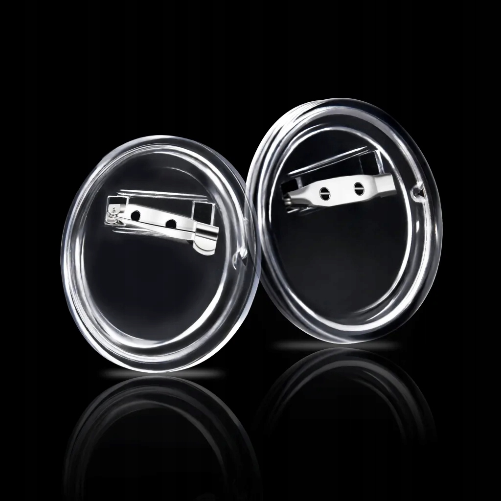 Zestaw Przypinek Akrylowych 44 mm, Przezroczysty, 100szt. Marka inna