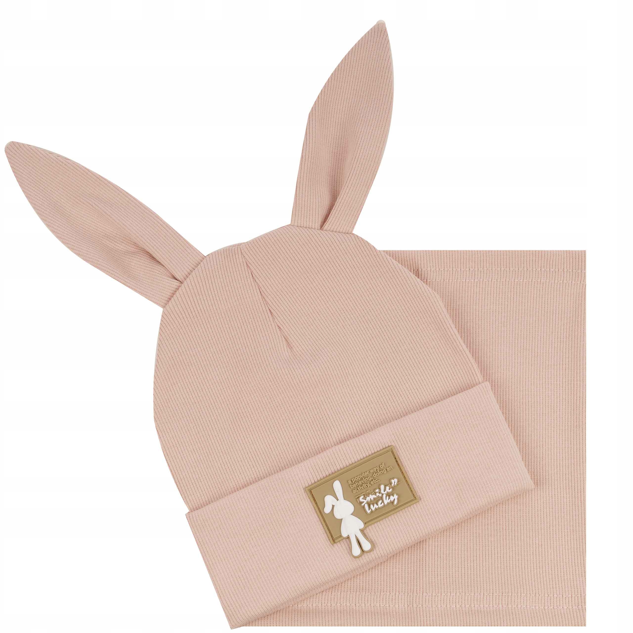 LETNI WIOSENNY DZIECIĘCY KOMPLET CZAPKA Z USZAMI + KOMIN TUBA 44-48