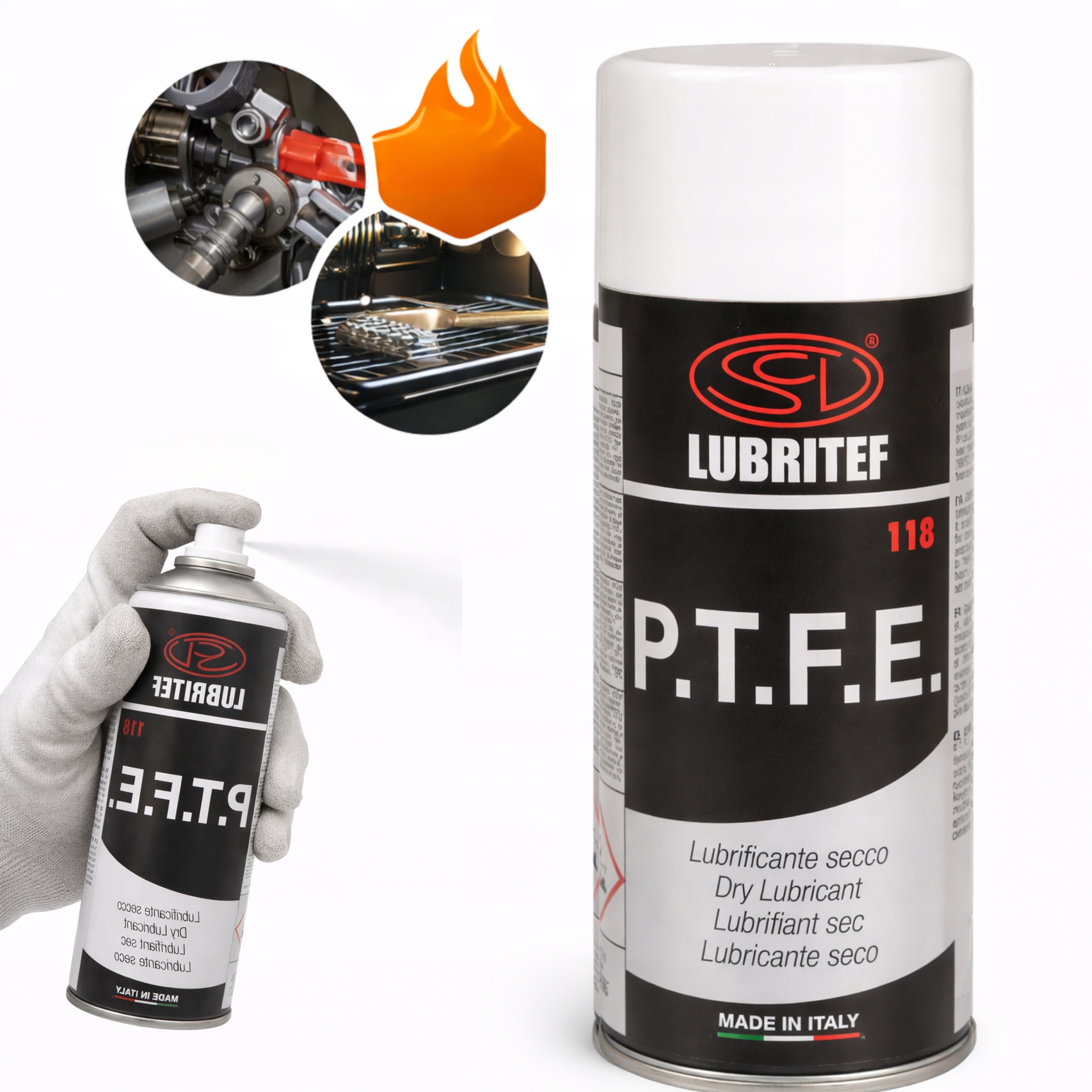 Suchy Smar Ptfe Teflon W Sprayu Beztłuszczowy Odporny Do 300°C 400ML x 2