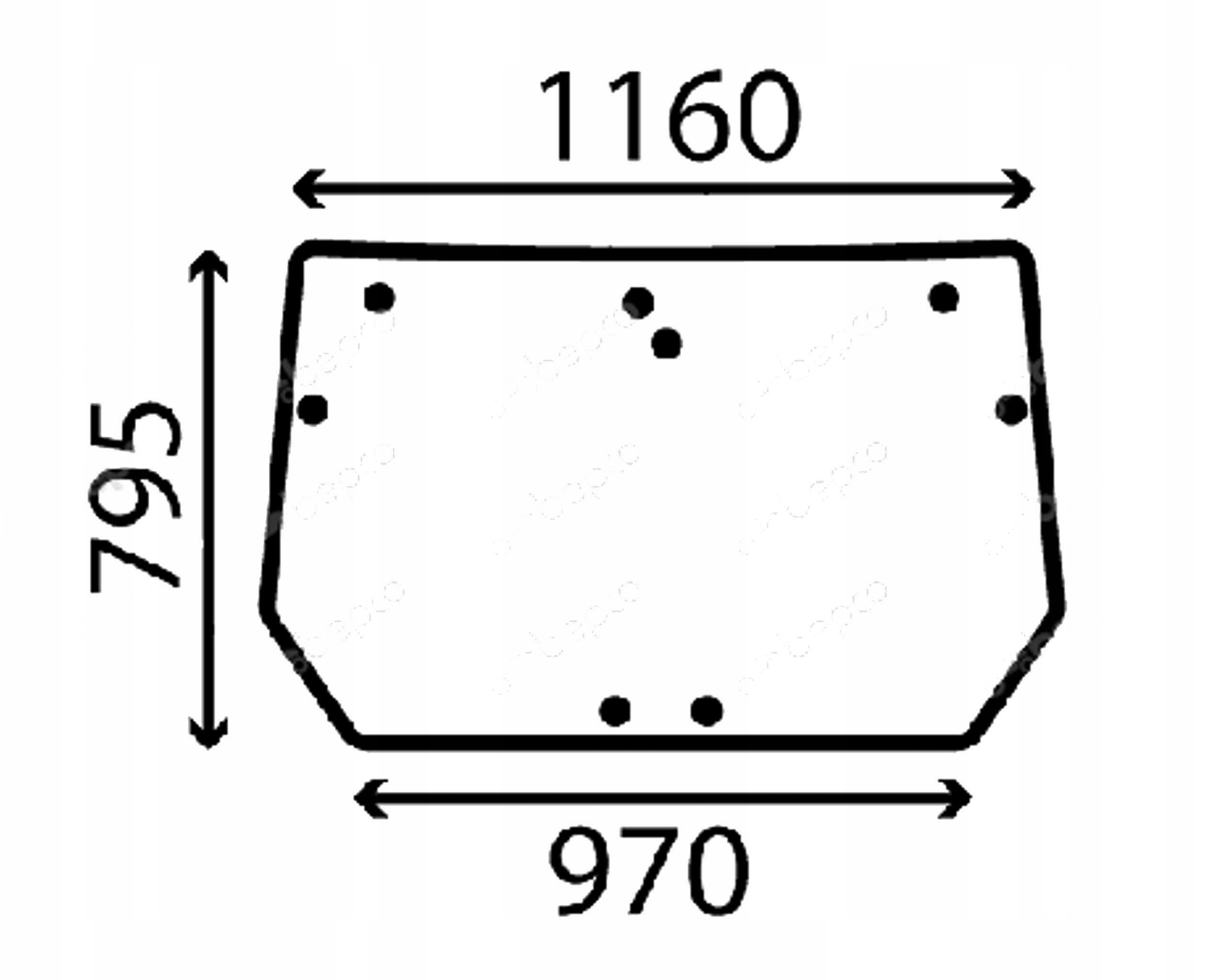 čelní sklo pro traktoru Deutz-Fahr zadní 0.016.8502.0/10