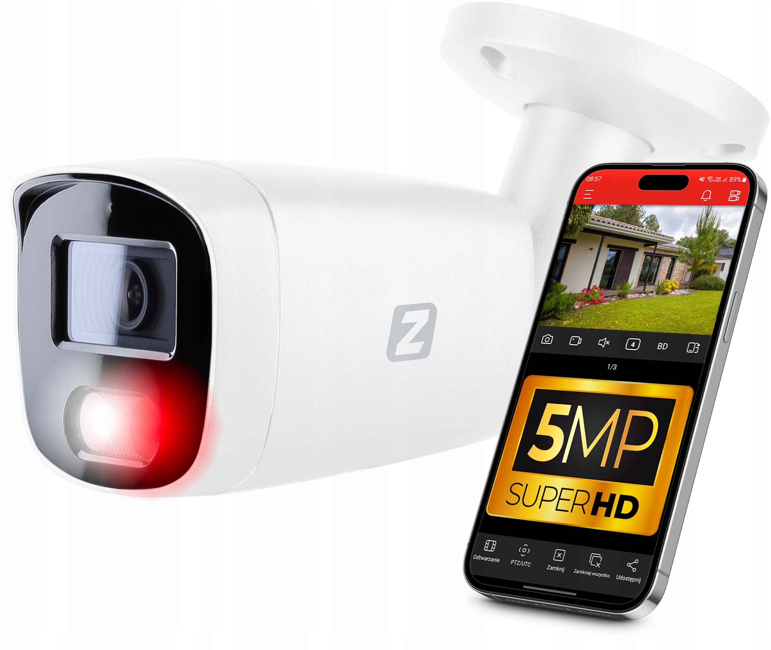 Venkovní Ip kamera PoE B5 5MPx 30m Ir, 2.8 mm Audio IP67 Kovová