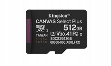 Kingston Paměťová karta microSD 512 Gb Canvas Select+ G3 150MB/s