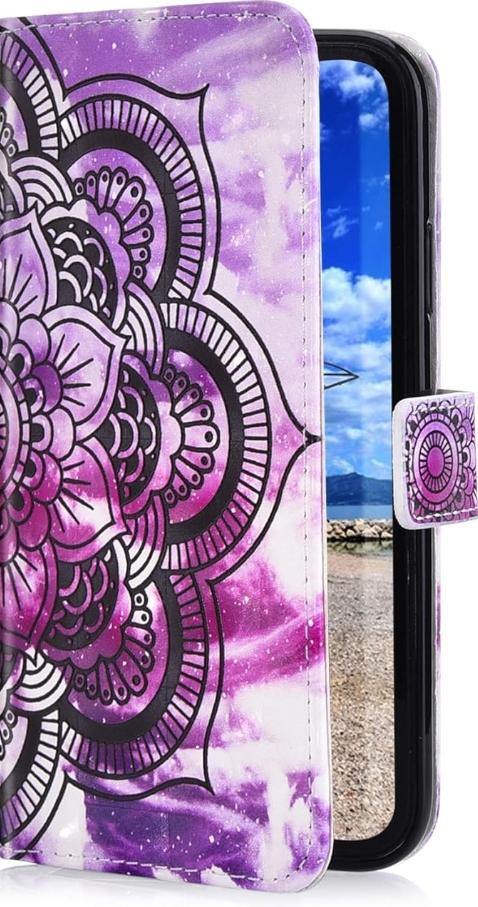 Etui z klapką na Samsung Galaxy A70 fioletowy kwiat