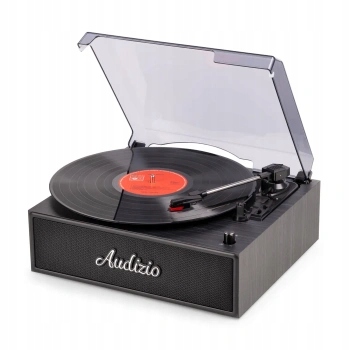 Gramofon z głośnikami retro Bt gramofon czarny Audizio