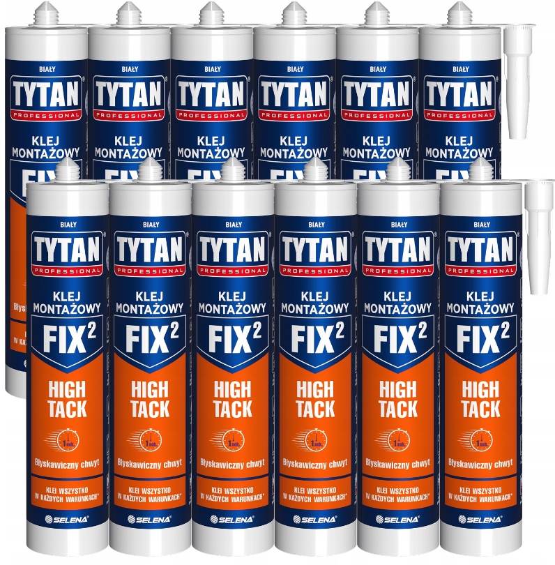 Klej montażowy uniwersalny Tytan FIX2 High Tack biały 290 ml