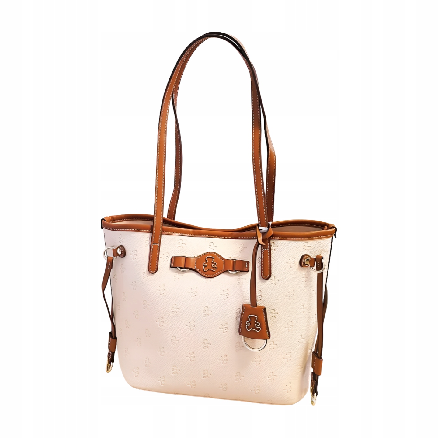 Lulu Castagnette kabelka shopperka světle béžová logová