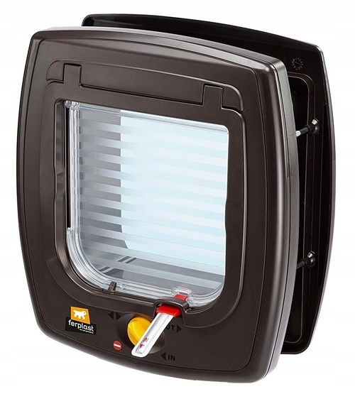 Levně Hnědé dvířka pro kočky s magnetickým bezkontaktním klíčem Swing 7