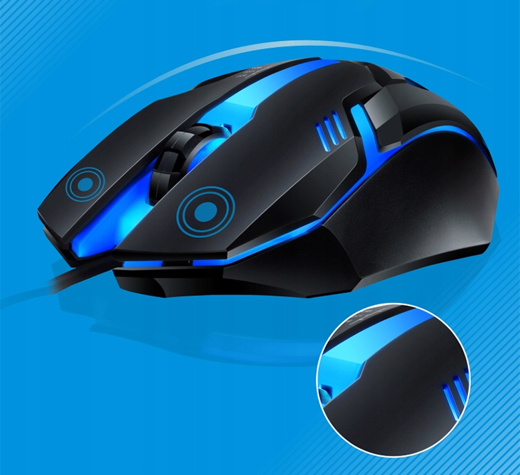 ZESTAW KLAWIATURA MYSZKA MYSZ XXL PODKŁADKA GAMINGOWA PODŚWIETLANA HQ LED Liczba przycisków myszy 3