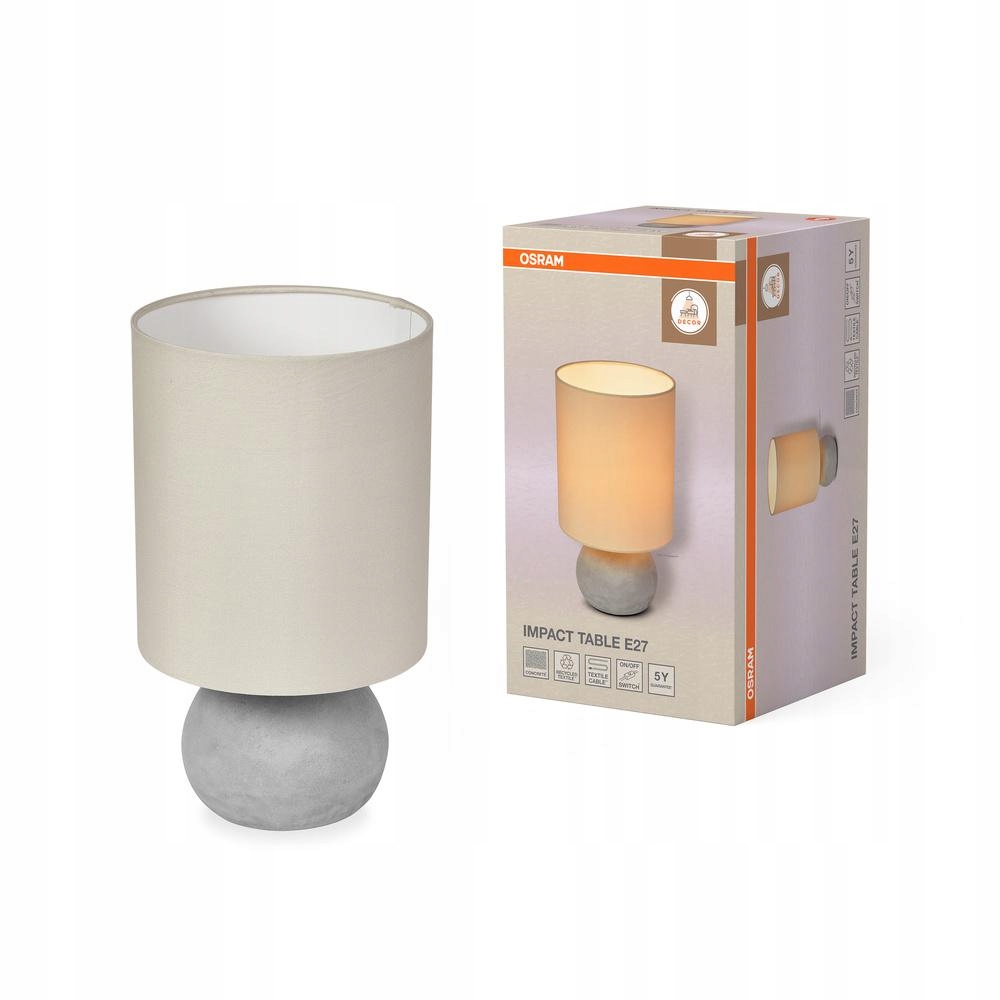 Lampa Stolová lampa E27 Dekoratívna Béžová Šedá Dekorácia Osram