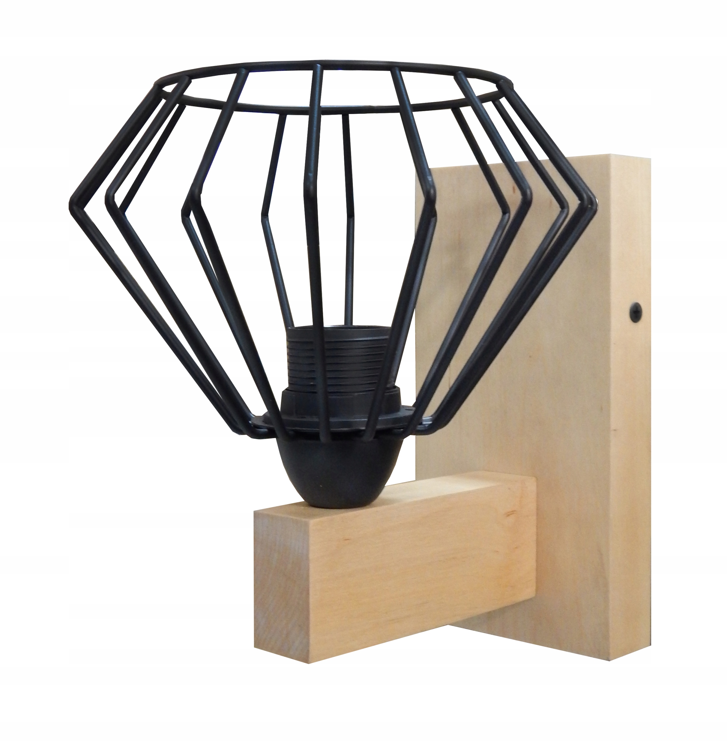 

Lampa Ścienna Kinkiet Led Loft Drewno Druciak 018