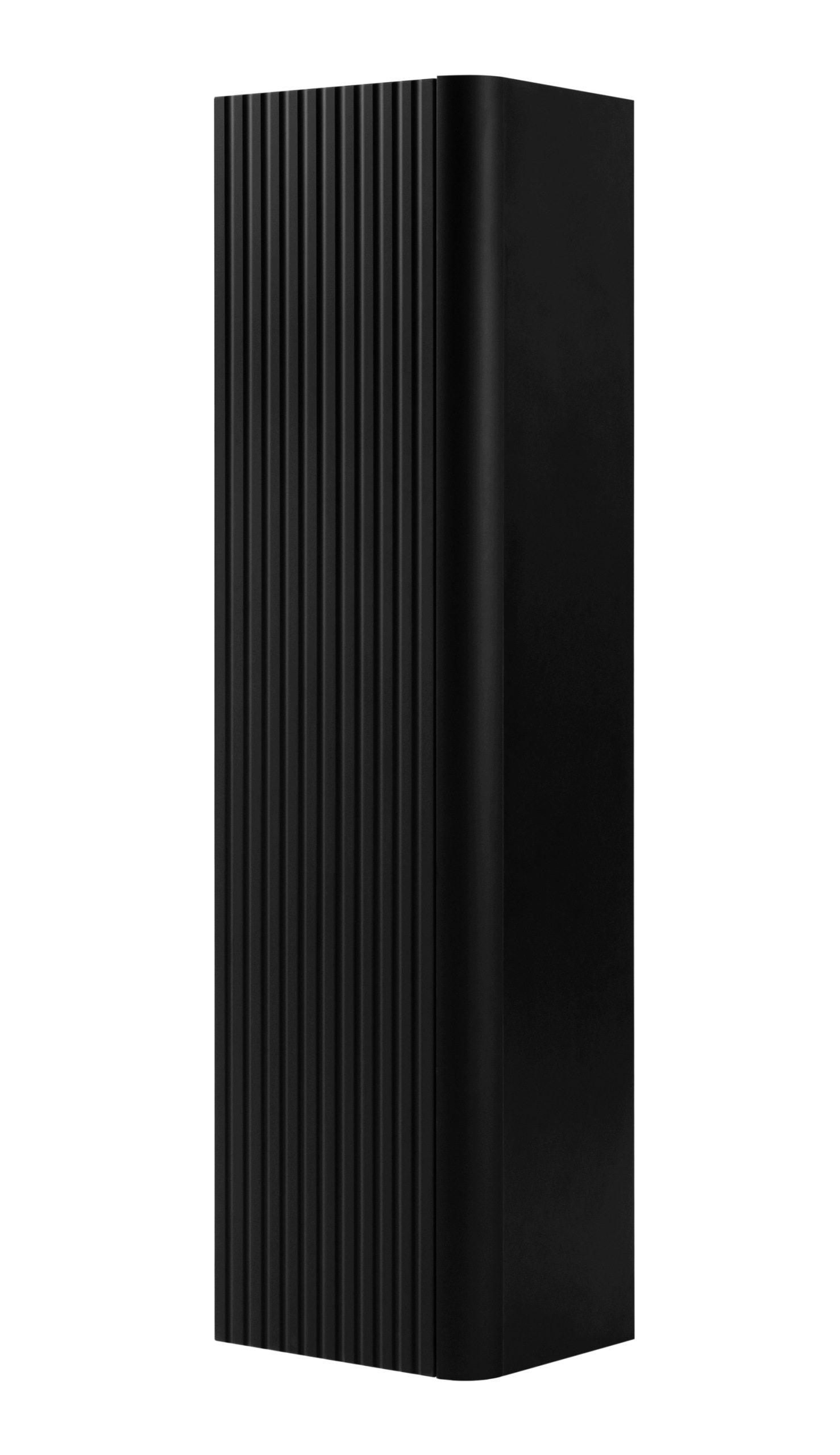 Szafka Łazienkowa Wisząca Słupek Łazienkowy Czarny Lisa 136 CM Ryflowany