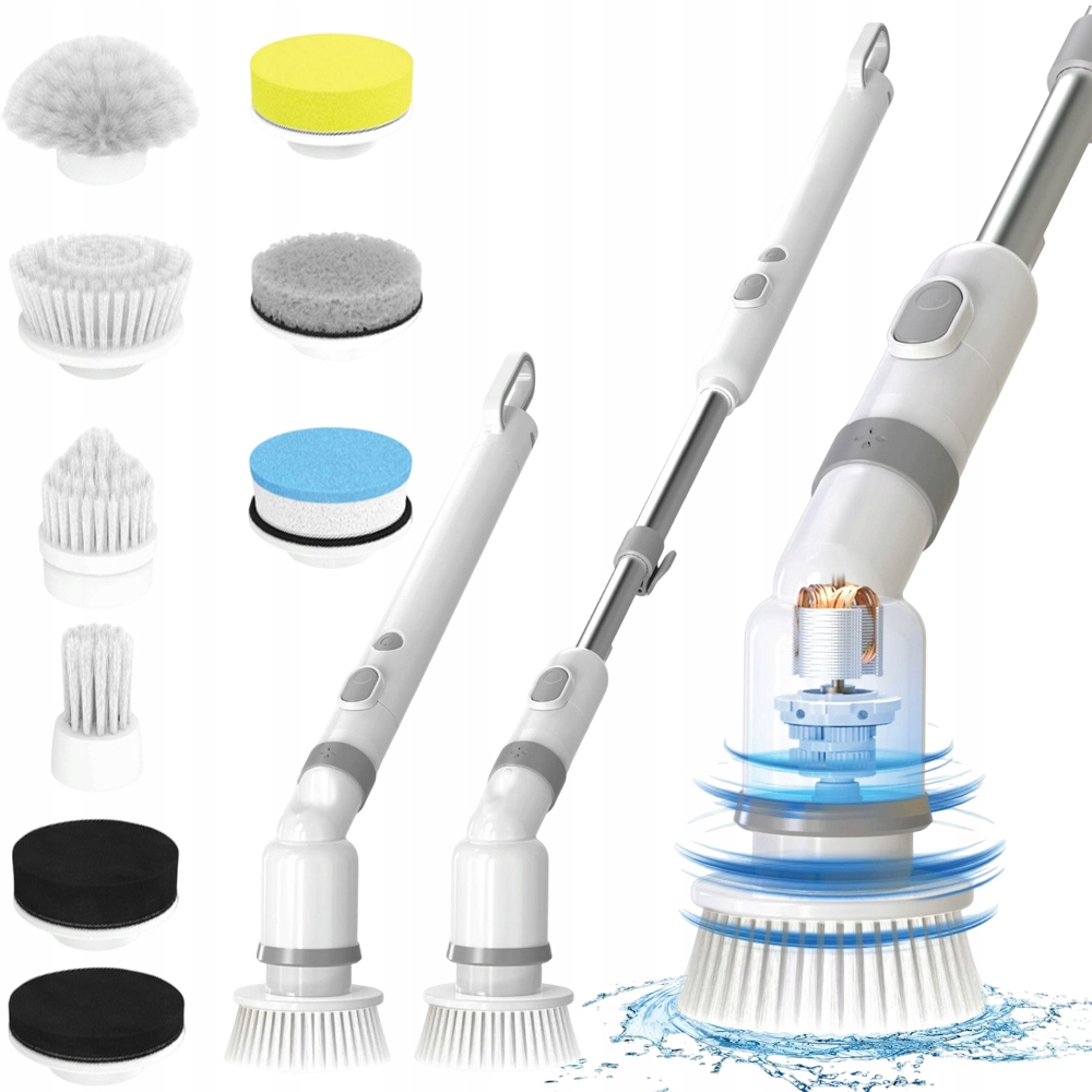 Levně Elektrický Rotační Kartáč Bezdrátový Mop Pro Čištění A Mytí 9V1