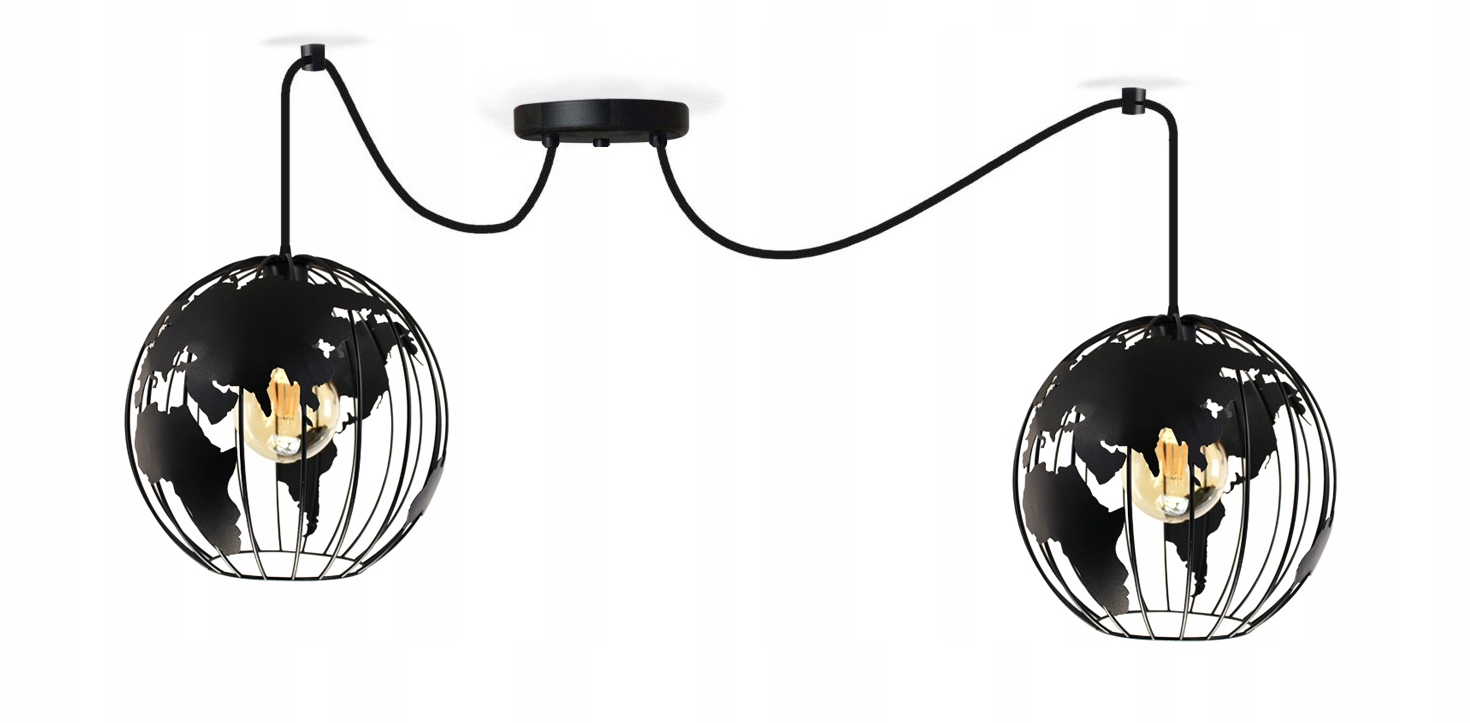 

Pająk Młodzieżowa Lampa Wisząca Globus 2 Czarna