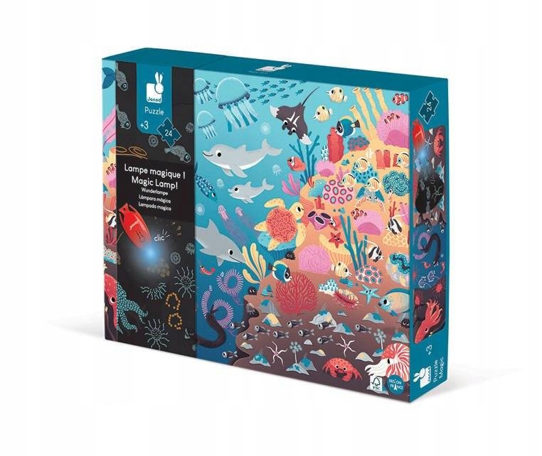 

Świecące puzzle z mini-lampką Uv Ocean 3+, Janod
