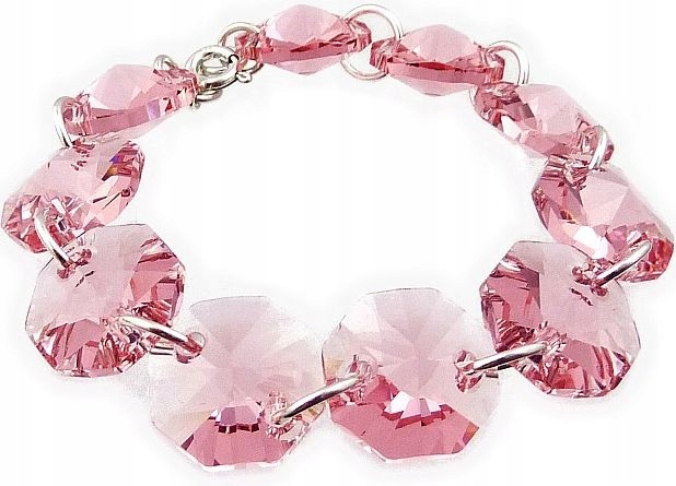 Náramek Krystaly Stříbro Certifikát Light Rose