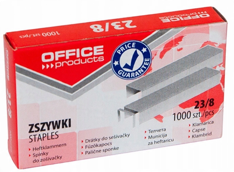 

Zszywki Office Products 23/8 1000szt ocynkowane