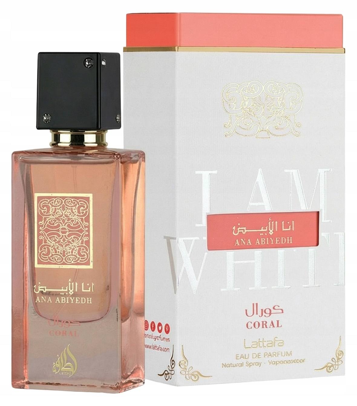 Lattafa Ana Abiyedh Coral Eau De Parfum Parfémovaná voda pro ženy 60 ml