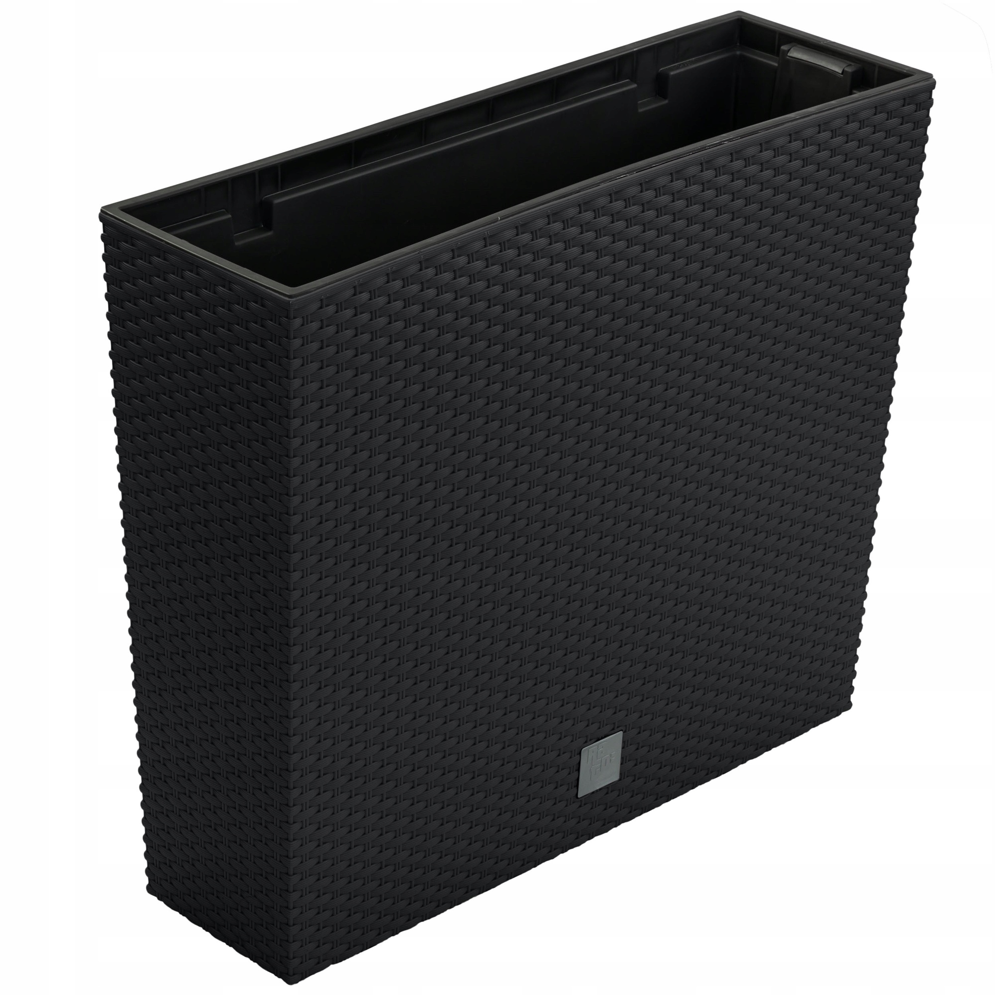 Doniczka skrzynka rattan 58x18x50 cm wkład Antracytowy