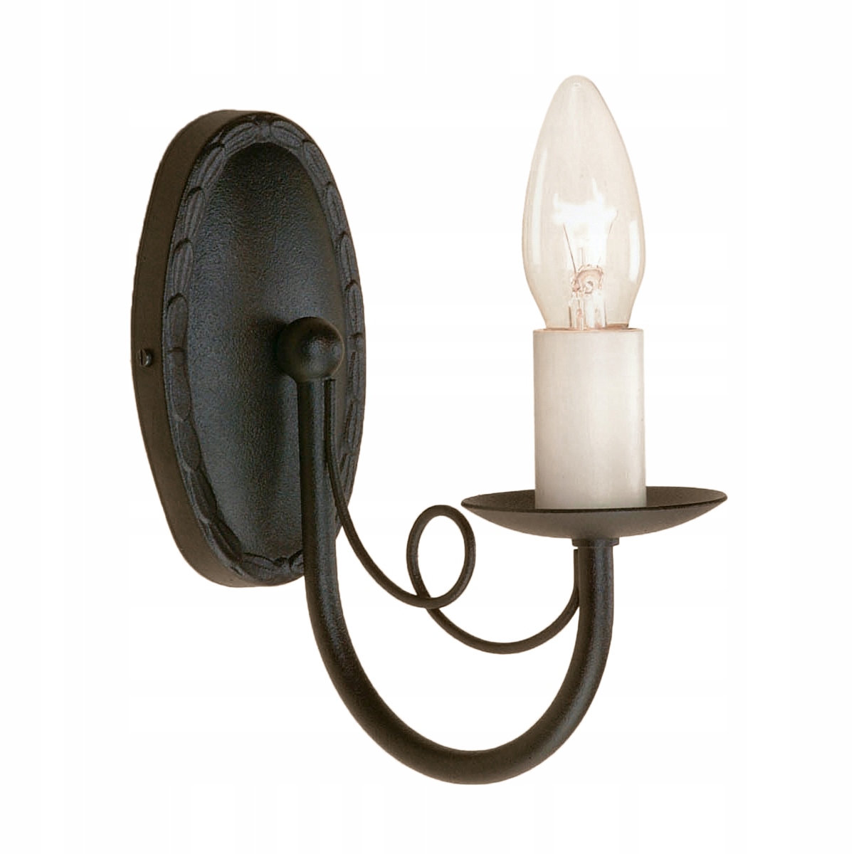 Čierna vintage nástenná svietniková lampa do spálne Elstead