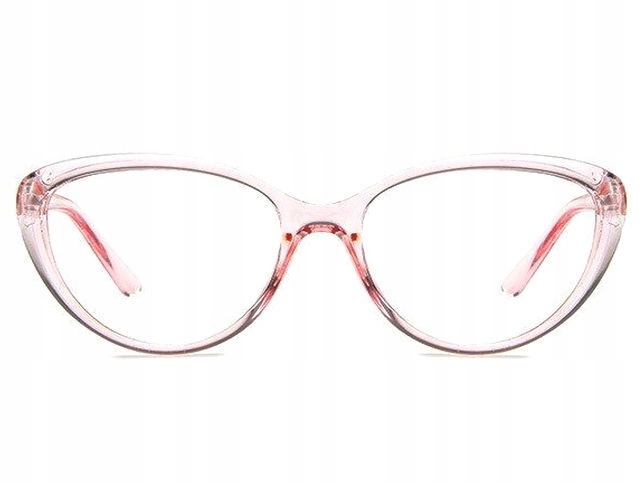 OKULARY ZERÓWKI KOCIE RÓŻOWE Transparentne Złote Marka Likado