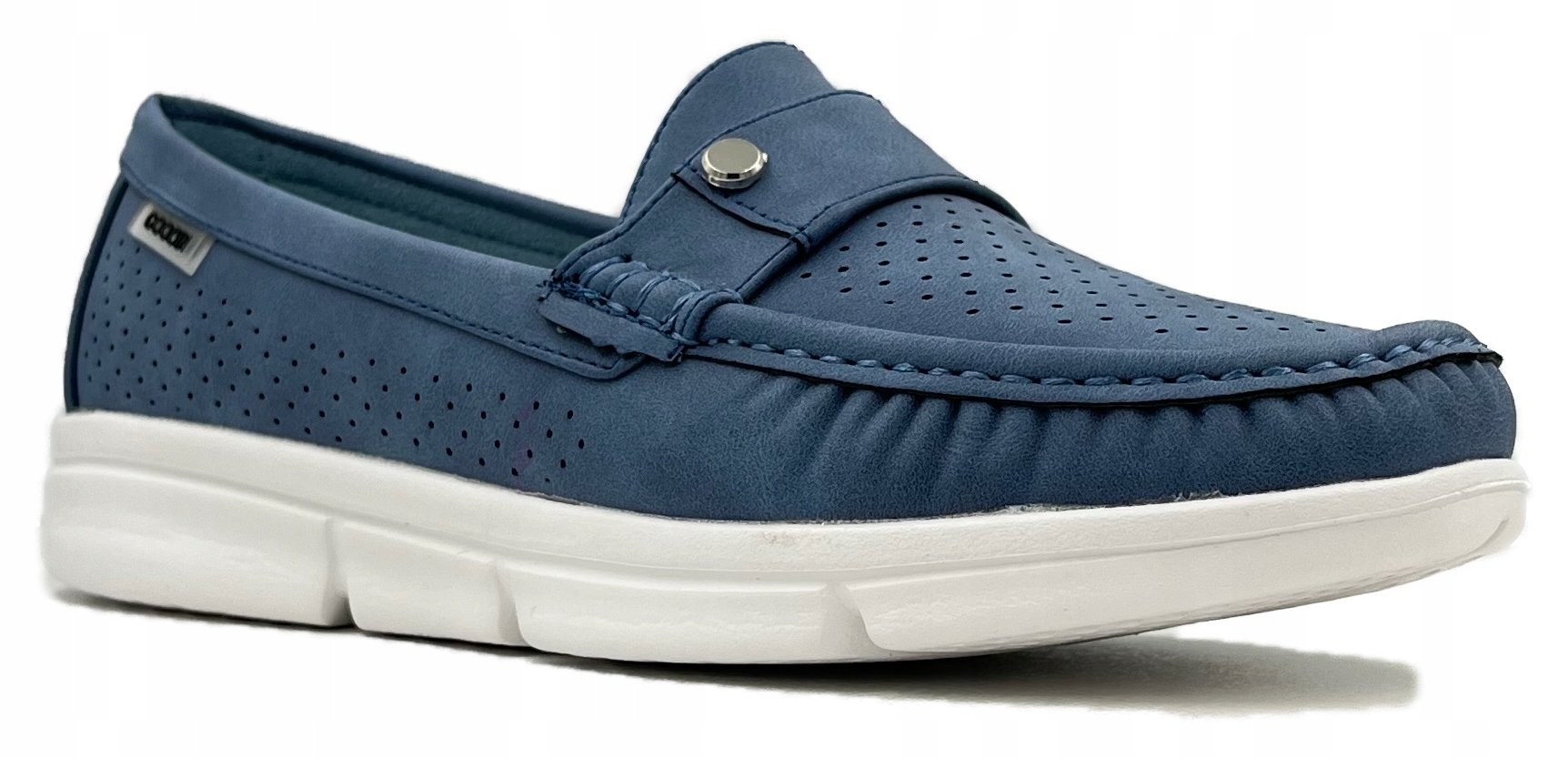 Damskie Mokasyny Miękkie Modne Ażurowe Blue Lato Wiosna 40