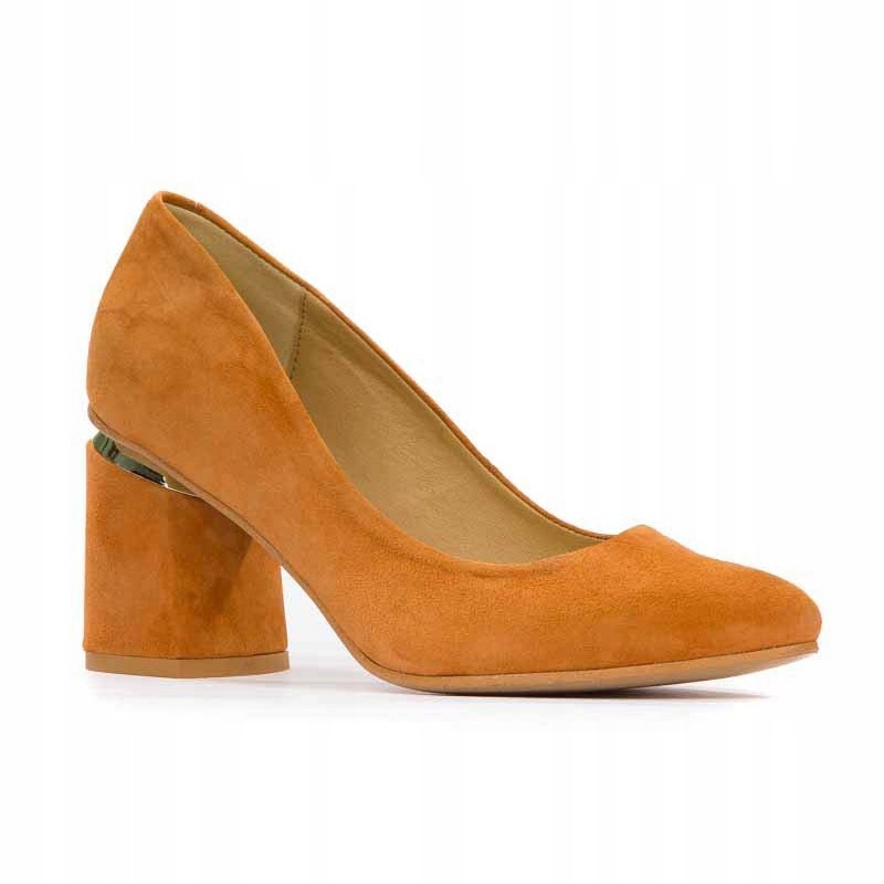 LaRoni E841 Lodičky Podpatky Kůže Semiš Hnědá Rudá