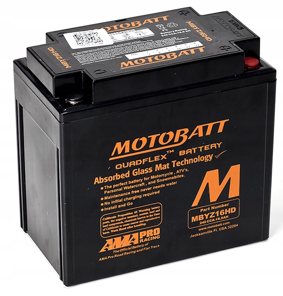 Akumulator Motobatt Agm MBYZ16HD 12V 16,5Ah 240A quadflex Harley-Davidson